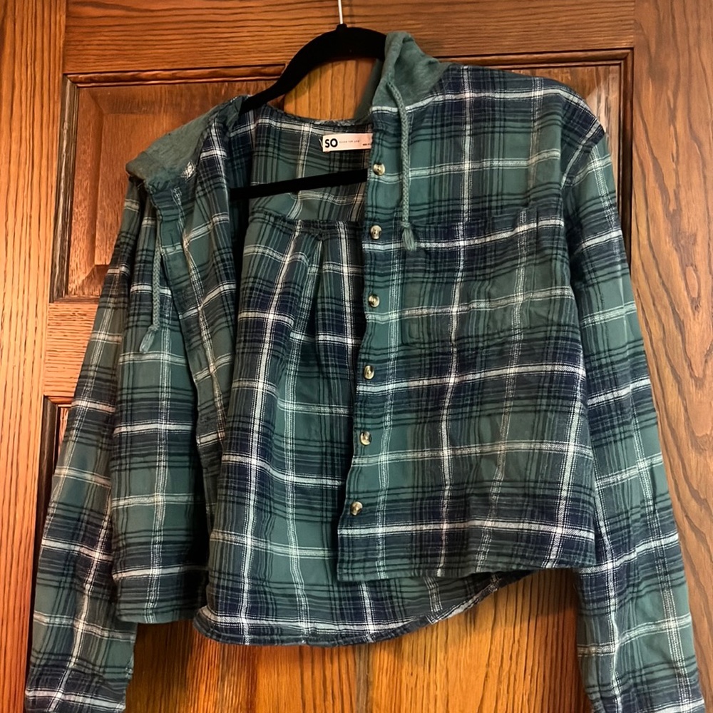 Hoodie flannel green